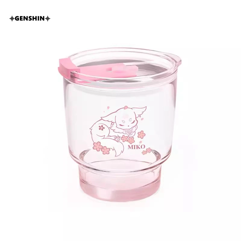 

[Genuine] GENSHIN IMPACT Yae Miko Glass Mug 420ML Cartoon Drinking Cup Children Gift Cold Drink Water Glassware Anime Game Prop