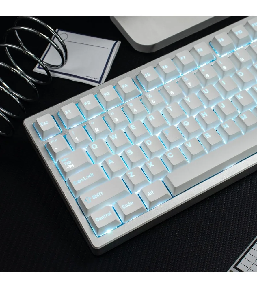 Minimal white/black positive lettering character translucent keycap PBT two-color original high-quality Wooting magnetic axis