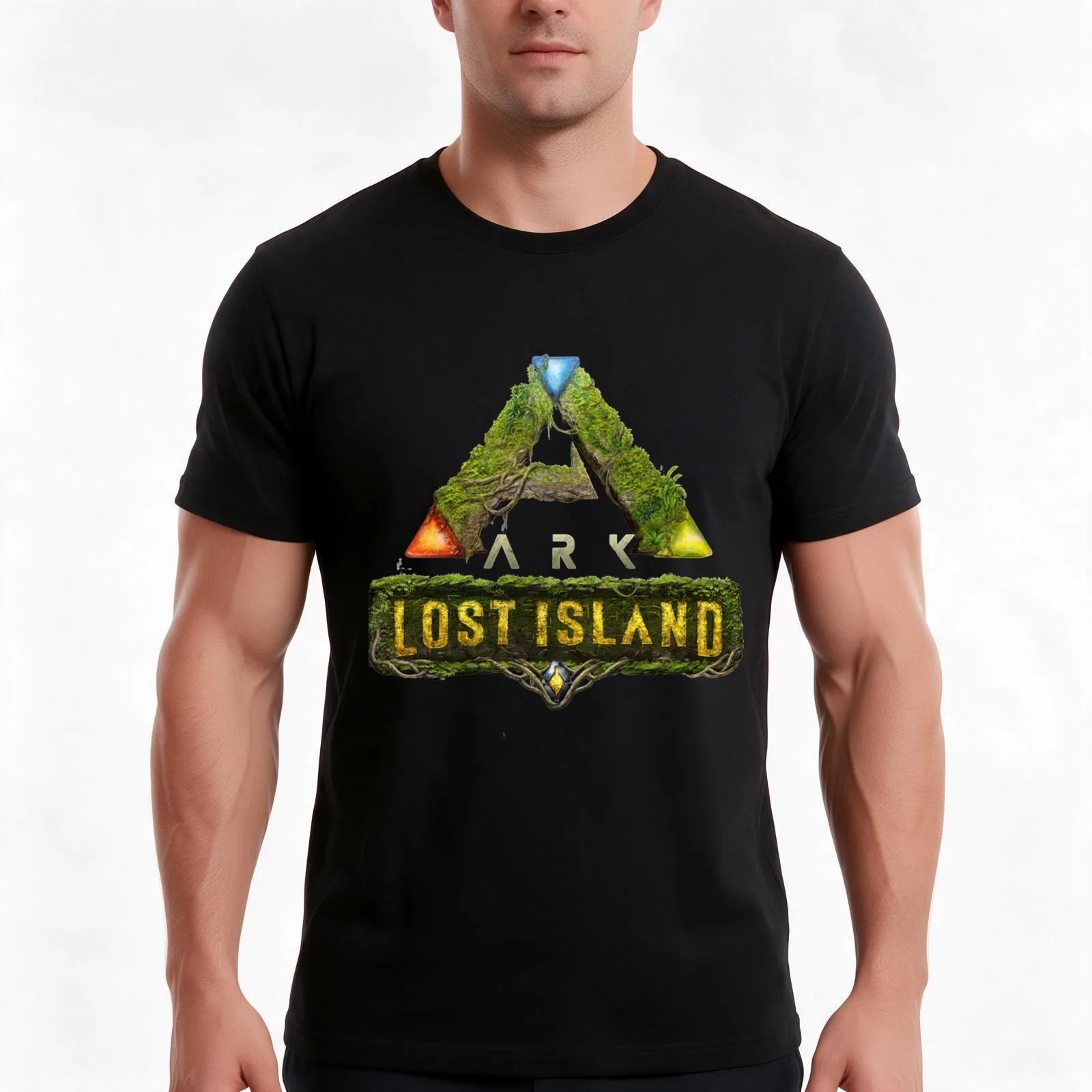 ARK Survival Evolved Lost Island T-Shirt, Summer Casual Cotton Tee, Oversized Streetwear Tops, Vintage Graphic Print