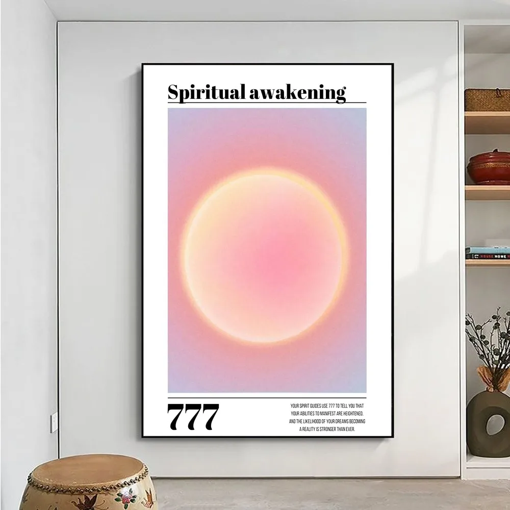 Angel Number 111 Manifestation Energy Aura Gradient  Poster Kraft Club Bar Paper Vintage  Wall Painting Bedroom Study Stickers