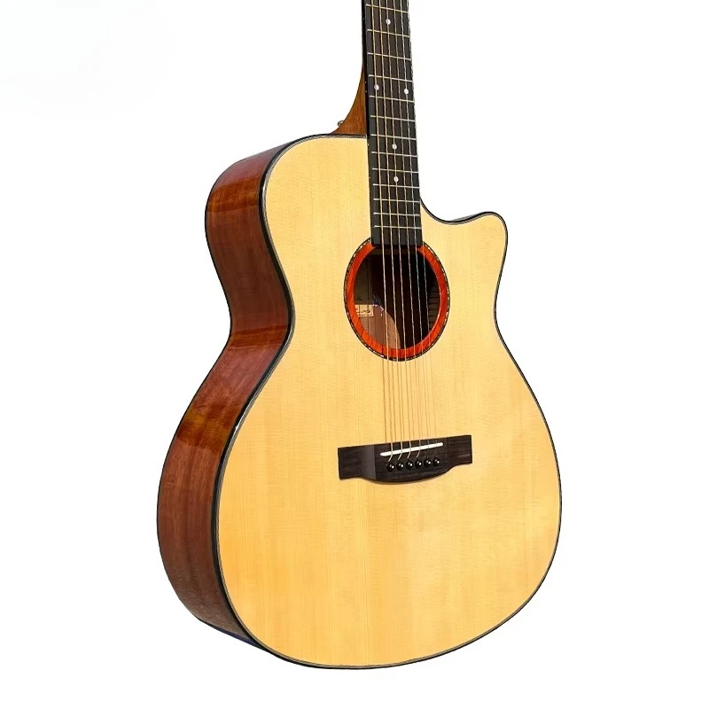 

Made 40 Inch Cutaway Solid Spruce Acoustic Guitar with Mahogany Body,good Quality but Cheap Price,glossy