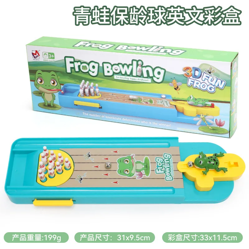 Rana Bowling Puzzle Run Mini Macchina da gioco Divertente Palline di espulsione Gioco Desktop Party Baby Boy Girl festival compleanno Regalo per bambini Giocattolo