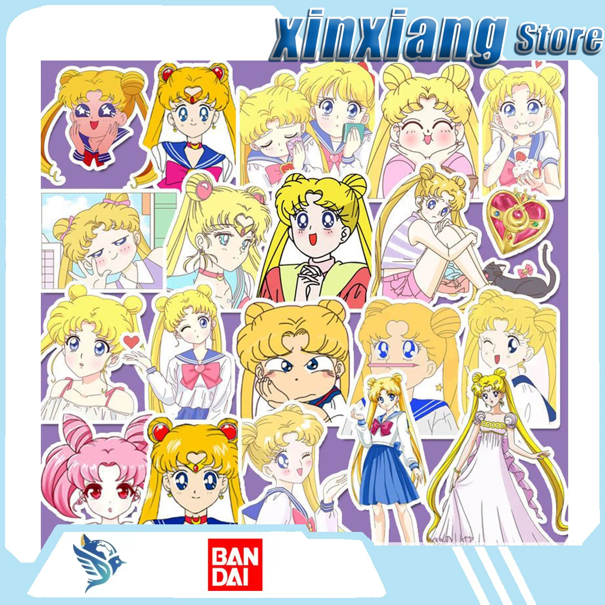 

Bandai Sailor Moon Tags Decorative Waterproof Stickers Surprises Comics Souvenirs Trendy Toys Animations Decorations Gifts Cute