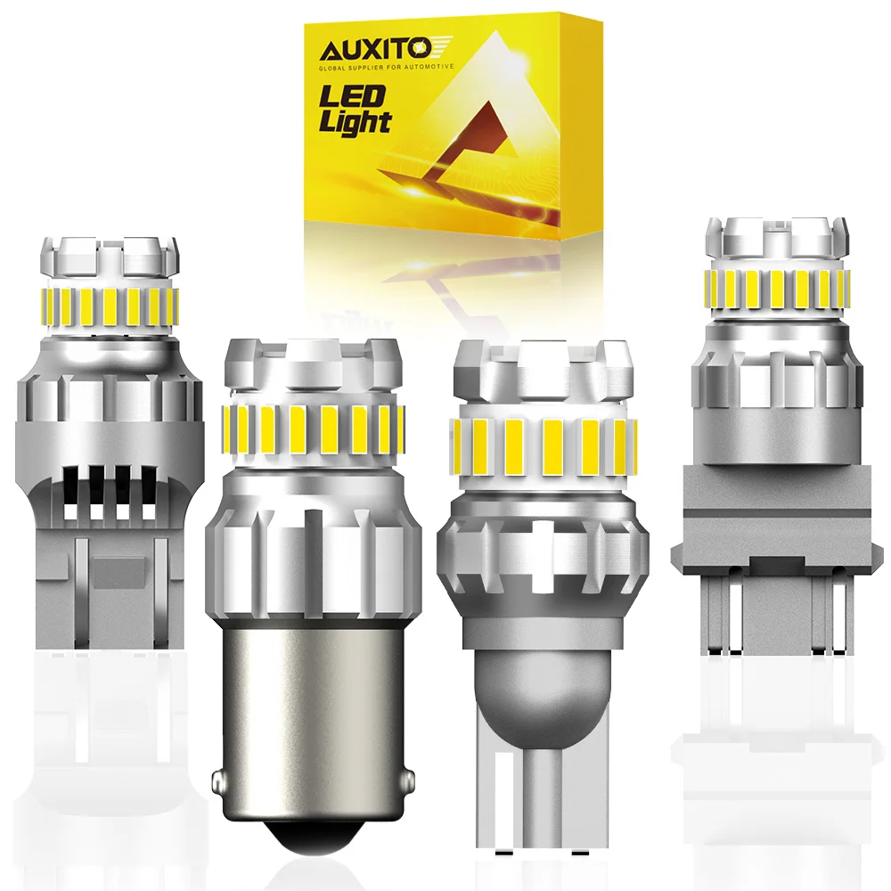 2Pcs 1200LM AUXITO T20 W21/5W LED 1156 BA15S P21W 7443 Car Bulb Canbus 1157 P21/5W BAY15D LED Lamp Auto DRL Reverse Light 12V