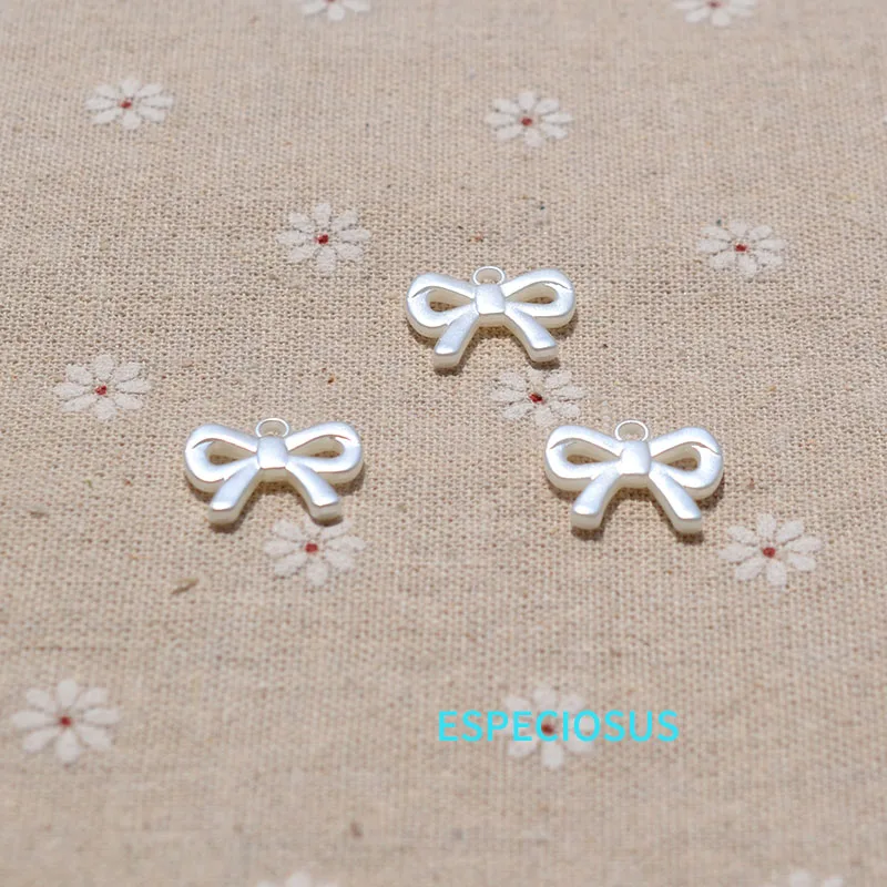 Beige Color 19MM ABS Pearl Charms For Earring Making Departments Bowknot Pendants Beads For Jewelry Making Accessories 50Pcs