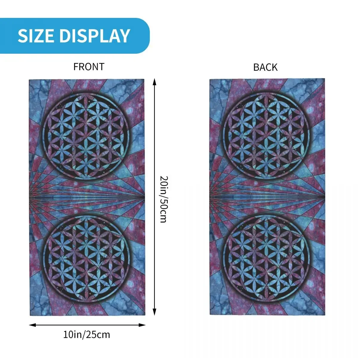 Fiore della vita geometria sacra Mandala Bandana scaldacollo per sci campeggio uomo donna sciarpa avvolgente fascia geometrica scaldacollo