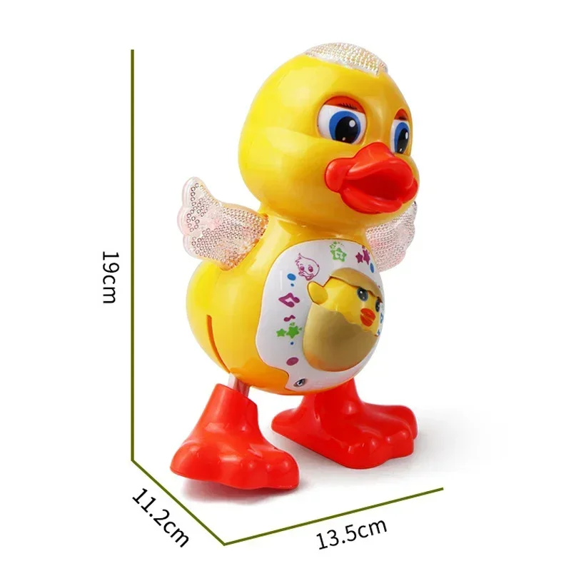 Phtalcanard électrique avec yeux clignotants pour enfants, lumière clignotante, animal de dessin animé musical mignon, jouet drôle, secouer le corps, cadeau