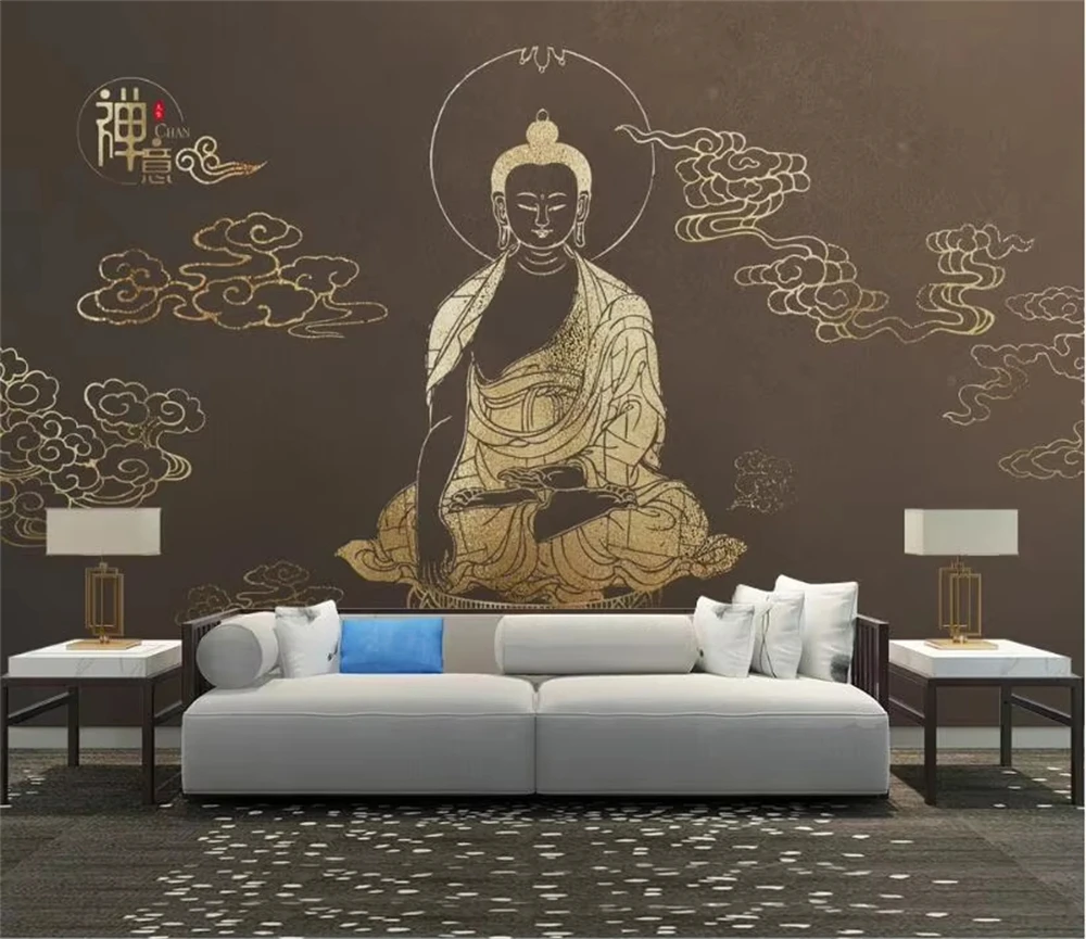 Custom 3D wallpaper living room decoration Indian Buddhist Shakyamuni photo mural wallpaper for wall papers home decor Stickers
