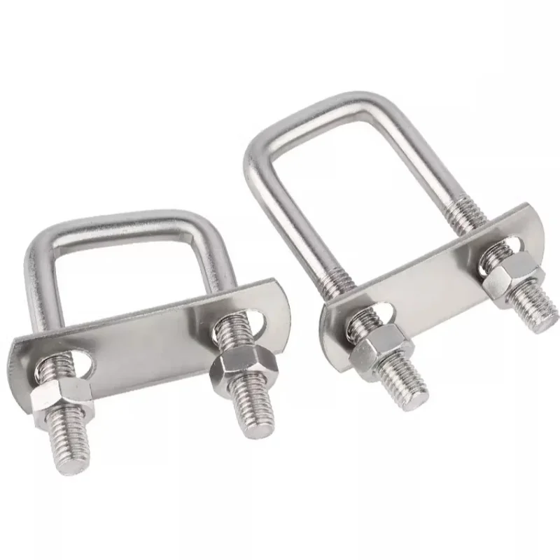 U-Bolzen aus Edelstahl 304 mit quadratischem Kopf und Mutternplattenklemmensatz M8 M10 M12 – Detail 3