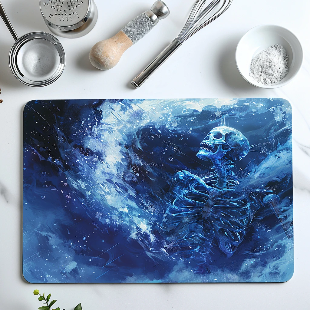 

Absorbent Tableware Dish Drying Mats Halloween Desk Drain Pad Heat Resistant Counter Mat Non-slip Draining Placemat Kitchen