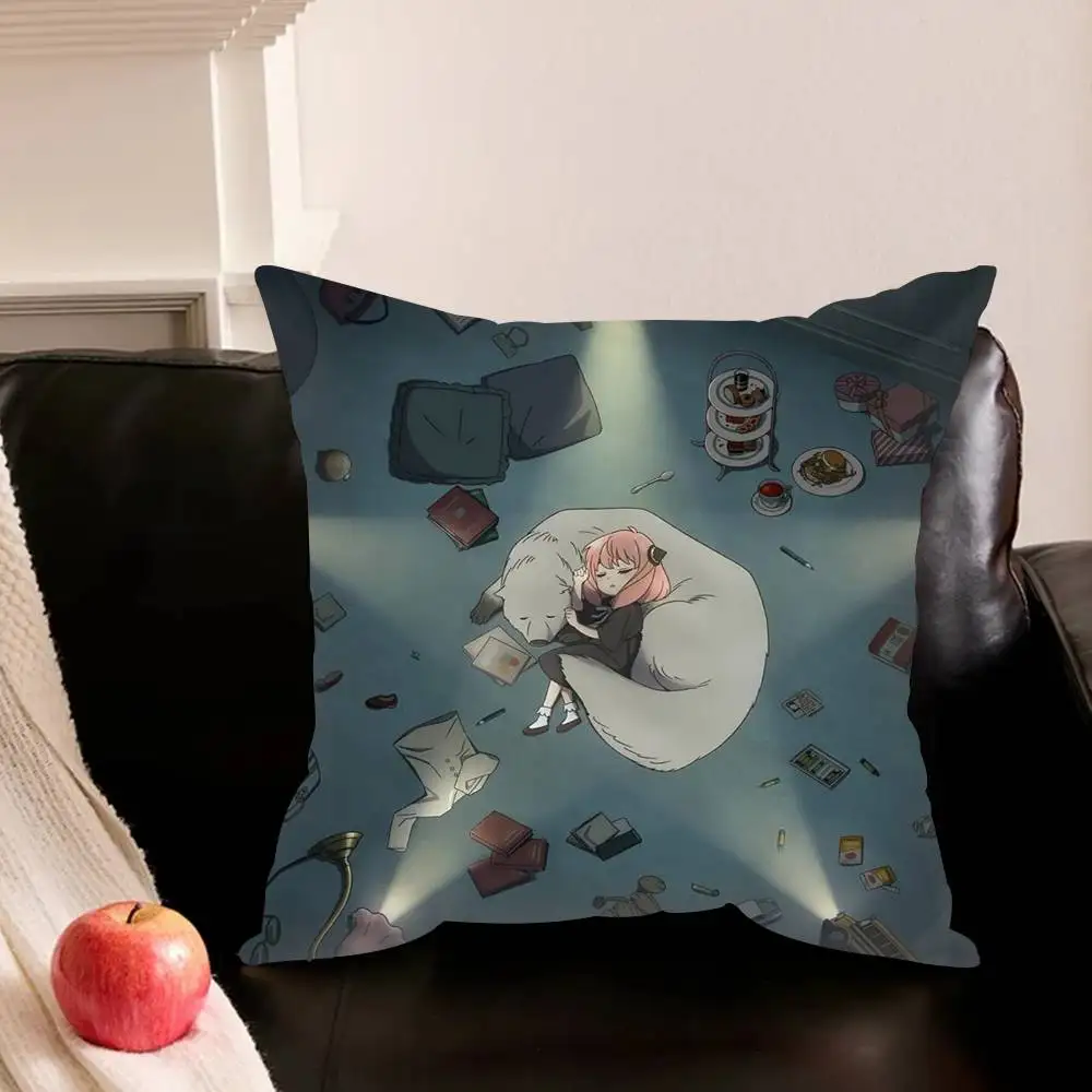 Forger Family Spy Family  Pillowcase for Sofa Room Office Decor Printing Protector Cushion Cover Valentine gift Custom