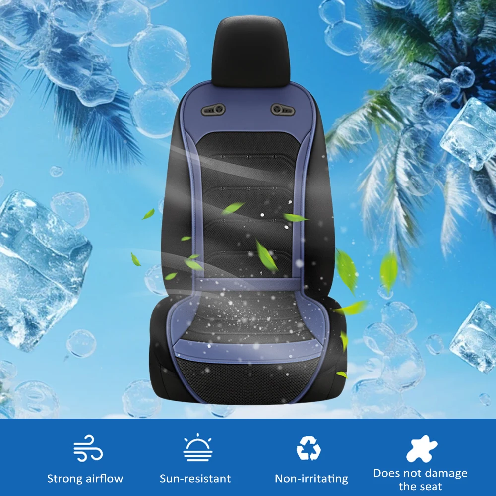 

Cooling Car Seat Cushion, 12V/24V Front Seat Cooled Seat Cover with Intelligent Fans Summer Breathable Ventilated Seat Cushion