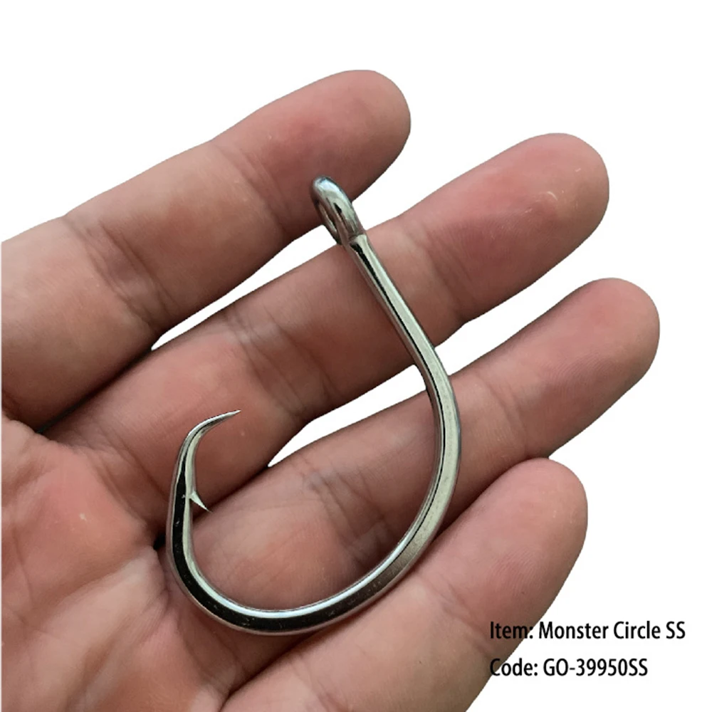 DORISEA 100pcs Fishing Tuna Circle Hooks 39950SS Stainless Steel Saltwater Hook 6/0-16/0