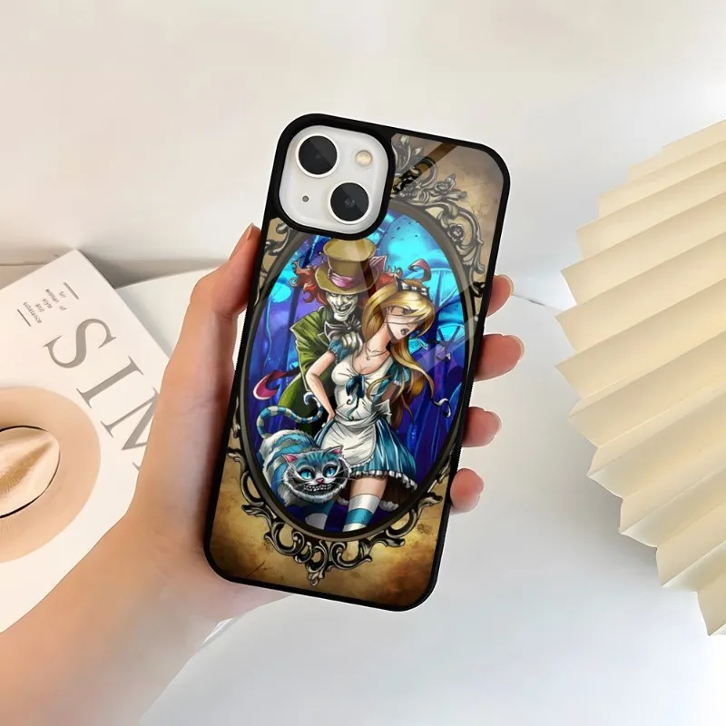 Disney Alice In Wonderland Phone Case PC+TPU For Iphone Apple 12 Pro Max 1115 13 14 Mini 6S 8 7 Plus X Xs XR Luxury Back Cover