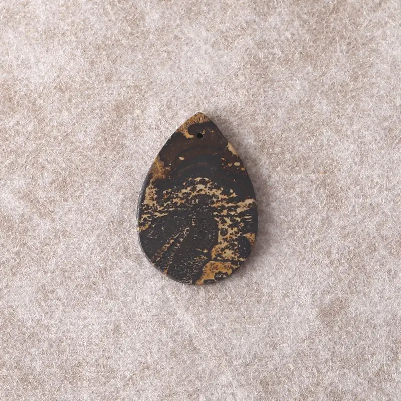 

Polished Chohua Jasper Teardrop Pendants Natural Earthy Brown-Pink Gemstone for Layering Necklaces & DIY Jewelry 31x22x3mm-2.9g