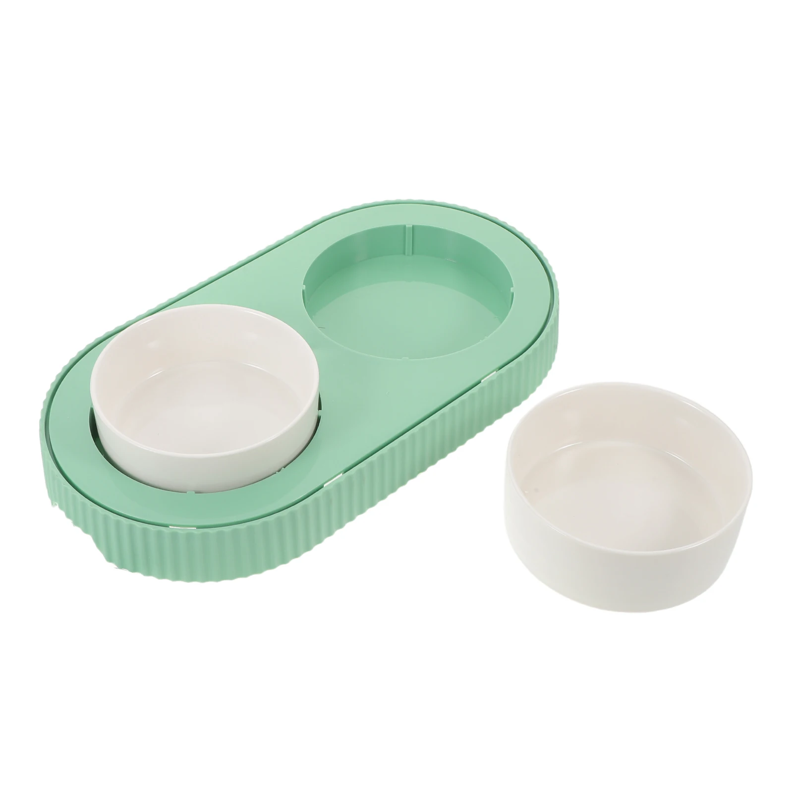 

1Set Heated Ceramic Cat Bowl Detachable Dual Bowls Indoor Pet Food Water Warmer Thermal Feeder Winter Cold Weather