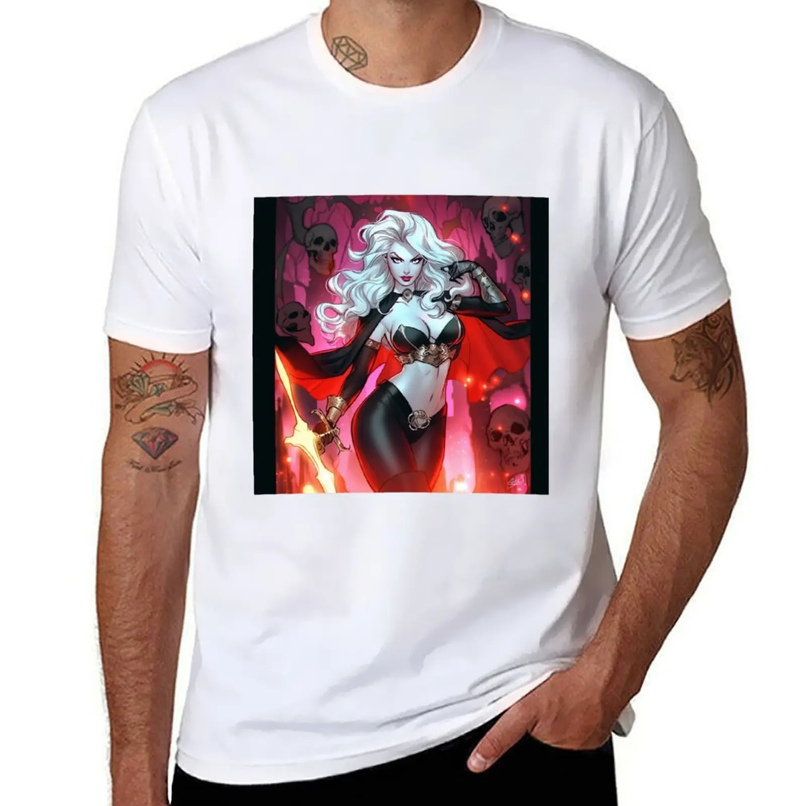 

Goddess Lady Death comic style v2 T-Shirt t shirt man plain T-Shirt