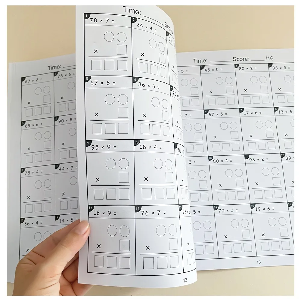 A4 Children's Multiplication and Division Writing Exercise Book Math Improvement Exercises Notebook Daily Practice