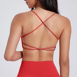 Women's Sports Bra Cross-Back Sports Underwear Branding Naked Yoga Clothes Running Fitness Bra Quick-Dry Yoga Vest
