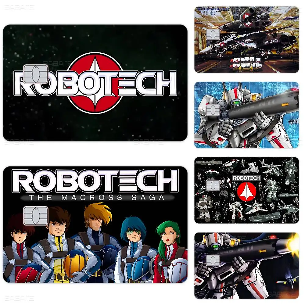 Pegatinas de Anime R-Robotech 2024, Película Protectora para Tarjetas de Crédito y Débito Grandes, Lado Frontal
