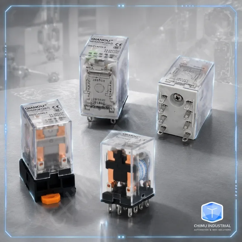 【CHIMU INDUSTRIAL】 for HH52PL MY2NJ Intermediate Relay 8 Pin Silver Contact with Indicator Light DC AC NPN PNP NO NC