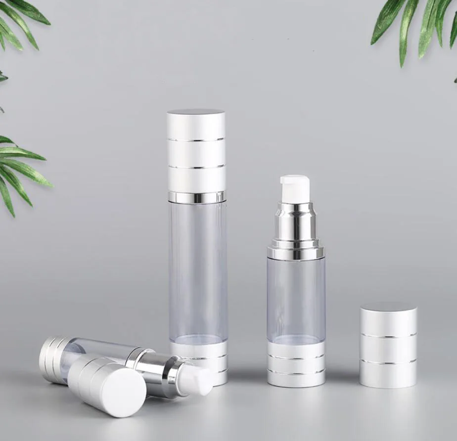 

30ML matte silver airless bottle for lotion emulsion serum liquid foundation recovery complex whitening essence