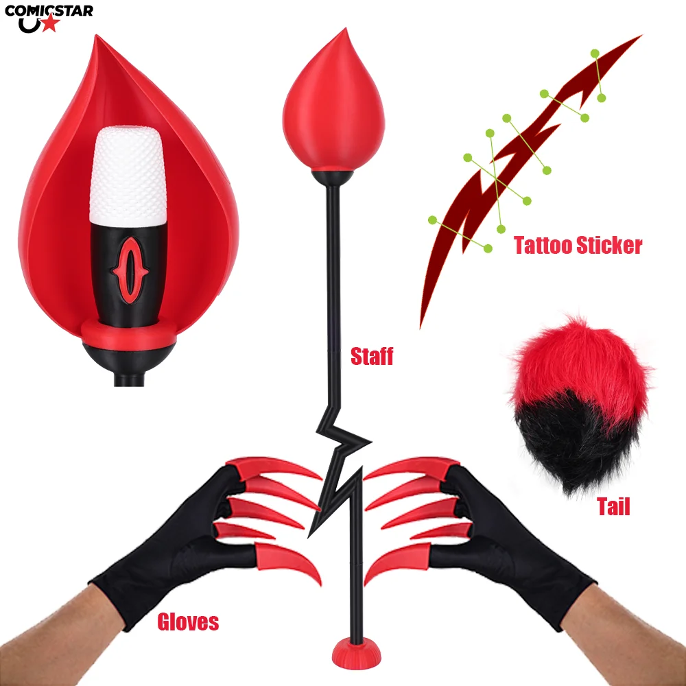 

Аластор Косплей Чехол для микрофона Персонал Радио Палочка Палочка Хвост Опора Hazzbin Hotel Cos Трость Персонал Трость Костюм Хэллоуин