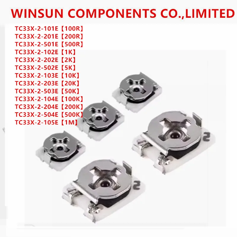 (10piece)C33X-2-101/201/103/203/2004/502E3x3 Adjustable Resistance SMD Original Fine Adjustment Potentiometer