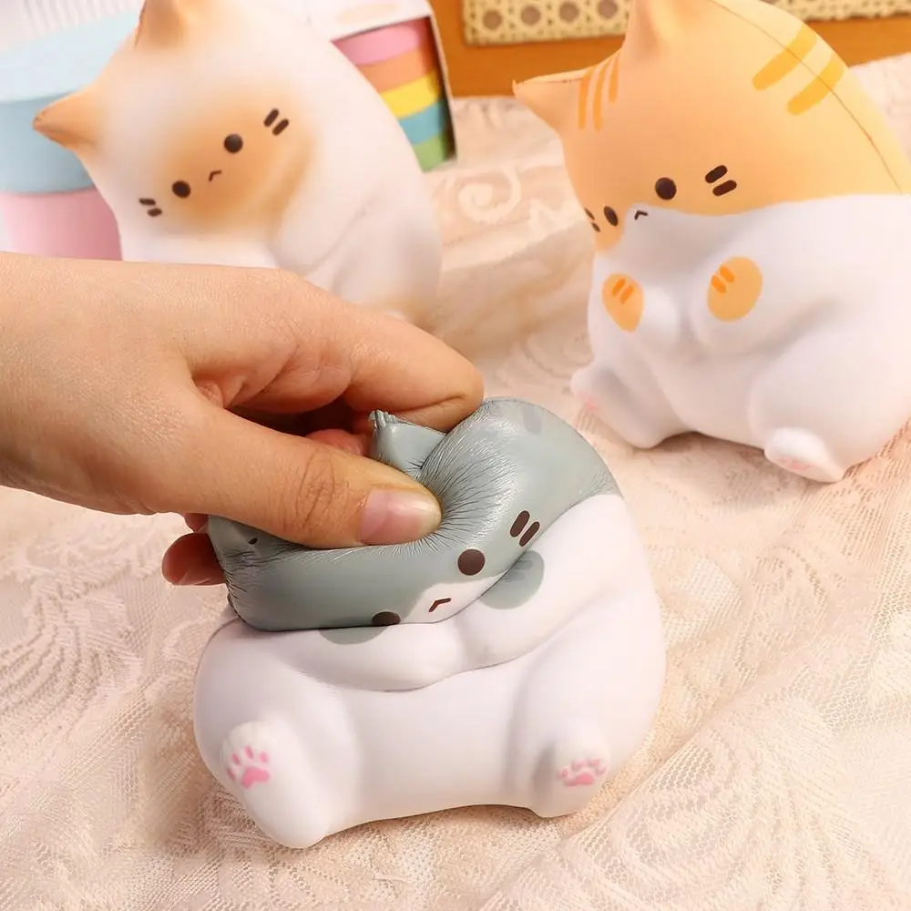 

Slow Rising Cat Pinch Toy Cute Rebound Cat PU Slow Rising Squeeze Cat Cartoon Soft Room Decor
