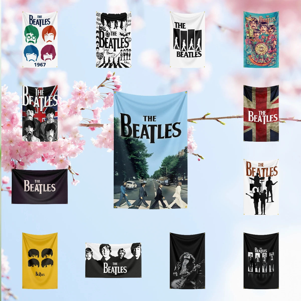 Music Band Flag for T-T-h-e B-Be-at-le-s Fans Banner fan collection high definition print party decor wall decor backdrop