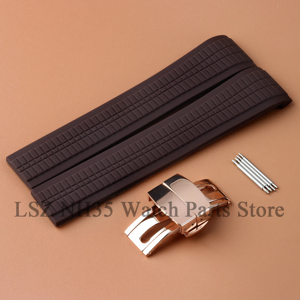 21 ミリメートル NH35 ハイト品質ゴム時計バンドステンレス鋼バックルスポーツストラップアクアノート NH35 NH36 交換時計部品