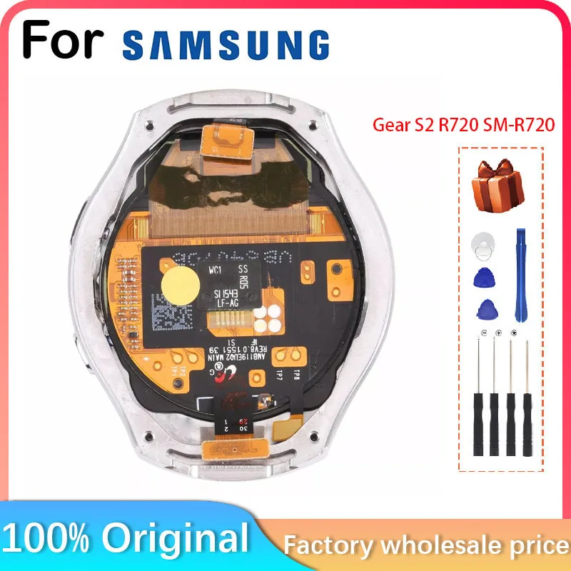 Brand new LCD display suitable for Samsung Gear S2 R720 SM-R720 LCD touch screen digitizer assembly with frame replacement part