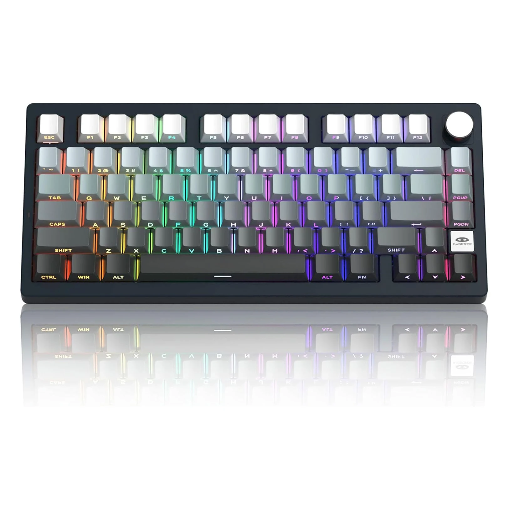 

MageGee LIGHT75 Wireless Creamy Keyboard, Tri-Mode Bluetooth/2.4GHz/USB-C RGB Backlit, Gasket Hot Swappable Custom Gaming Keyboa