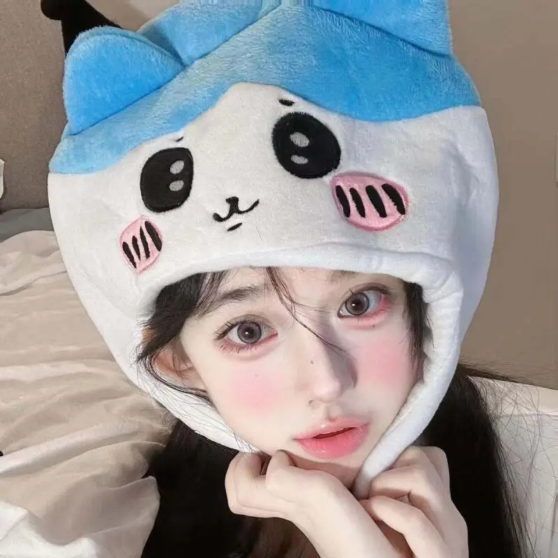 Chiikawa Usagi Kawaii هدية Hachiware لطيف قبعة جديدة عقال متعة حفلة في الهواء الطلق التصوير تأثيري القط صور الدعائم الشتاء قبعة تدفئة #4
