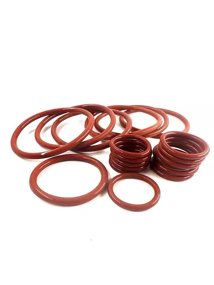 

10Pcs VMQ O Ring Gasket CS 2mm OD 5 ~ 90mm Waterproof Washer Silicone Rubber Insulate Round O Shape Seal Red Food Grade