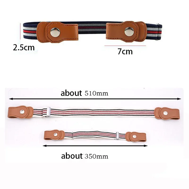 Press Buckle Style Kids Elastic Lazy Belt Versatile Jeans Belt Elastic Stretch Belt for Teen Kids Girls Adjustable Length