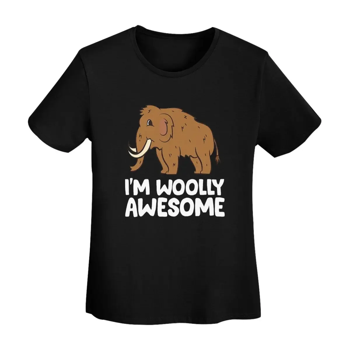 Camiseta I'm Woolly Awesome Cute Woolly Mammoth para mujer, camisetas de manga corta con cuello redondo, ropa de calle de algodón, camisetas de verano