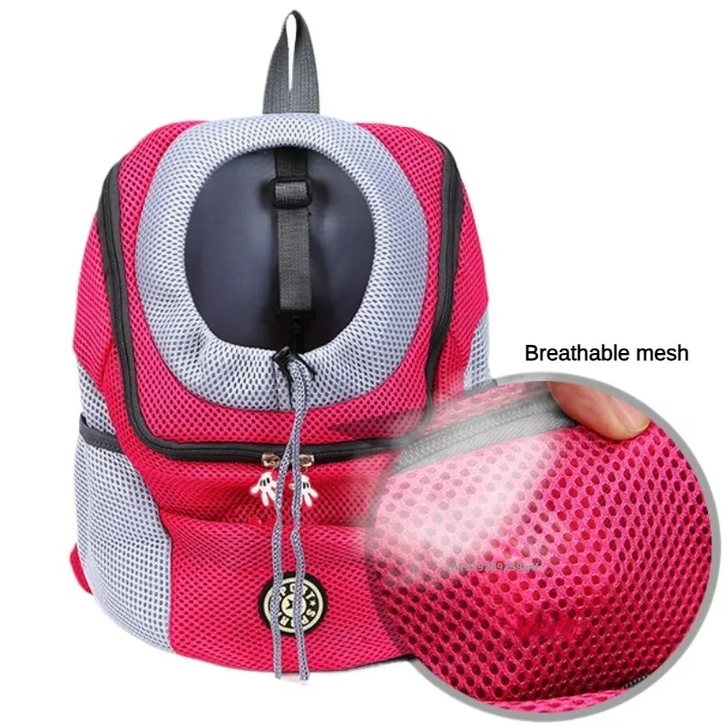 Double Shoulder Pet Dog Carrier Bag Portable Travel Outdoor Cats Front Bag Mesh Backpack for Small Puppy Carring