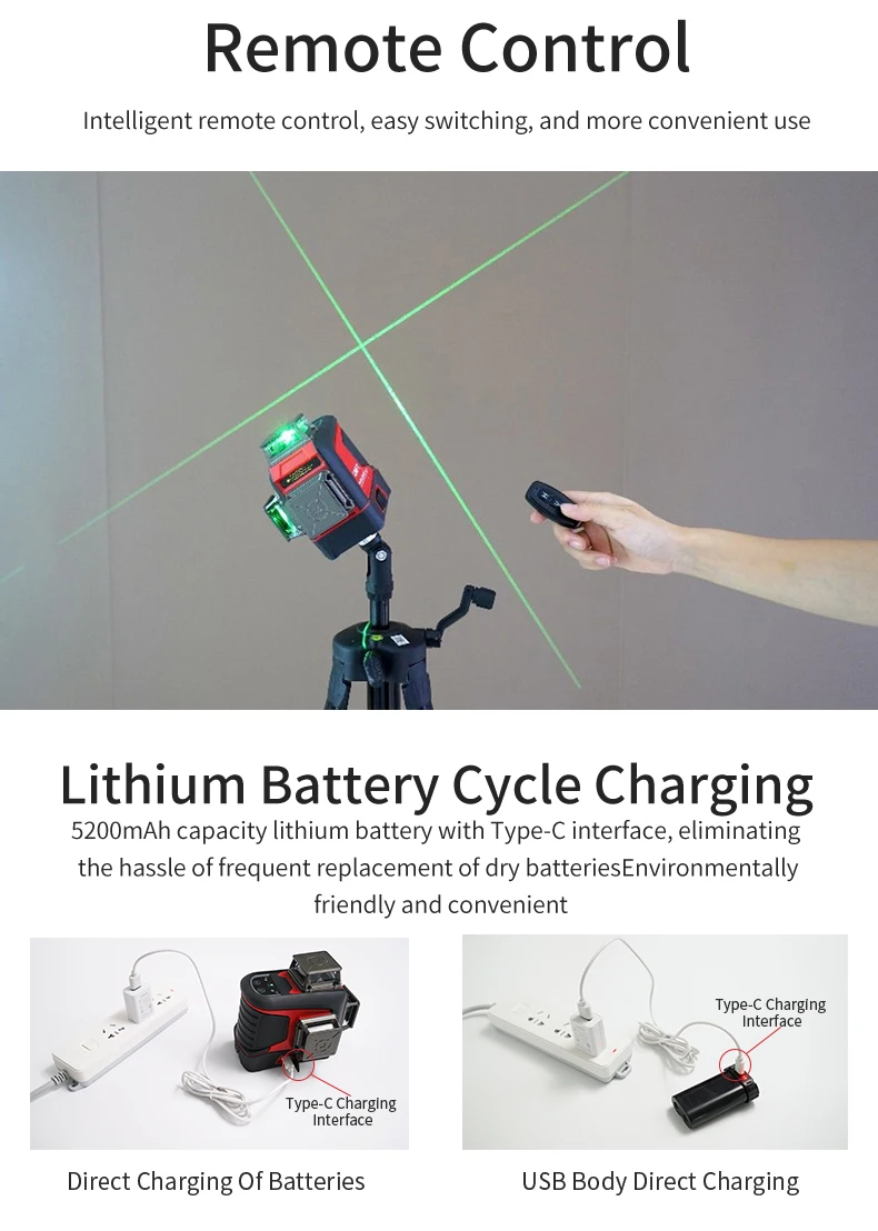 UNI-T LM573LD-e green Laser Level 3D 12-Line Wall sticking instrument Self-Leveling Remote Control Indoor Outdoor Auxiliary Tool