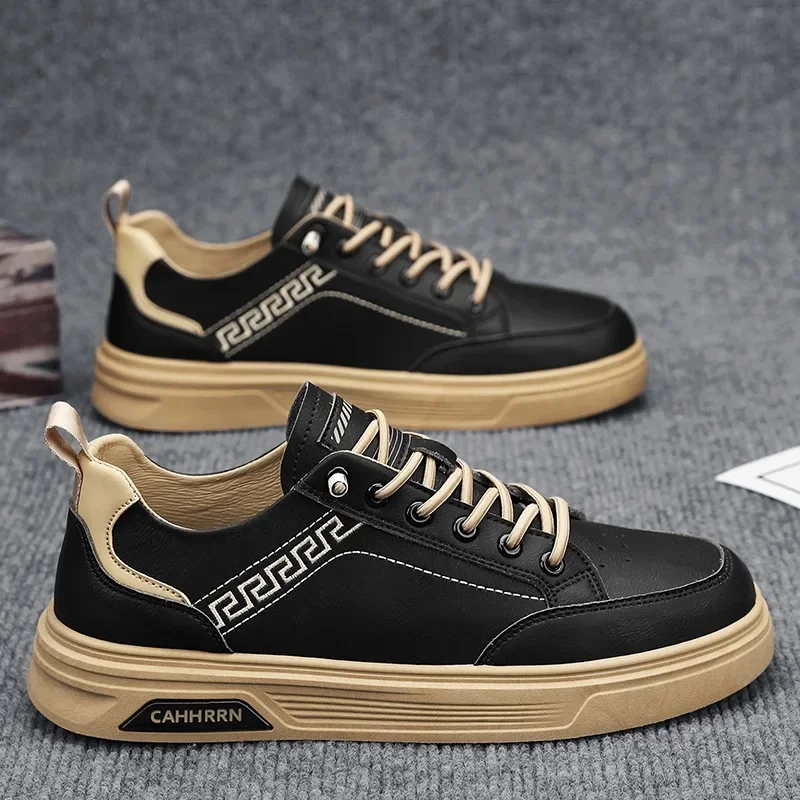 

Men 2025 New Spring Men Shoes Versatile Leather Surface Casual Shoes Student Youth Flat Comfortable Sneakers Zapatillas Hombre