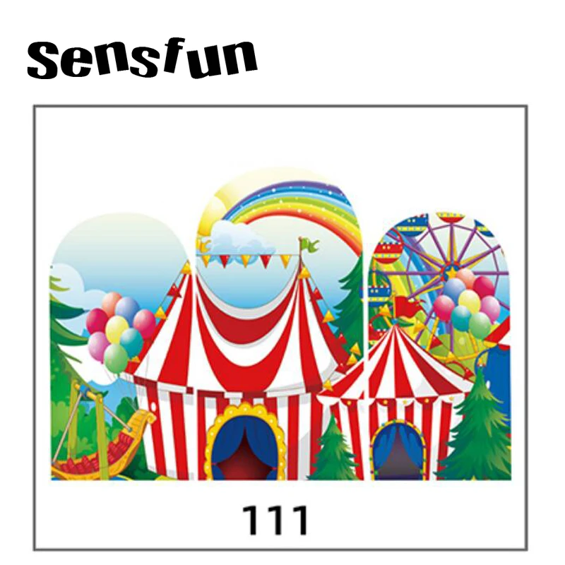 Ferris Wheel Circus Carnival Tent Party Arch Backdrops Cover For Newborn Birthday Photo Studio Photography Background Customized