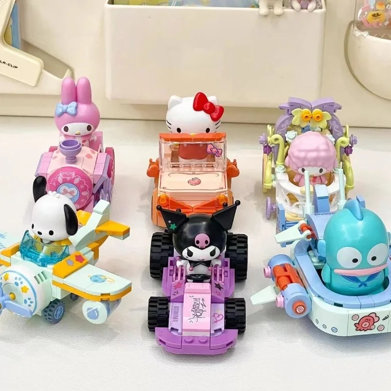 

Sanrio Small Fleet Assembled Car Series Building Blocks Puzzle Toy Cartoon Desktop Ornament Girl/Boy Surprise Birthday Gifts