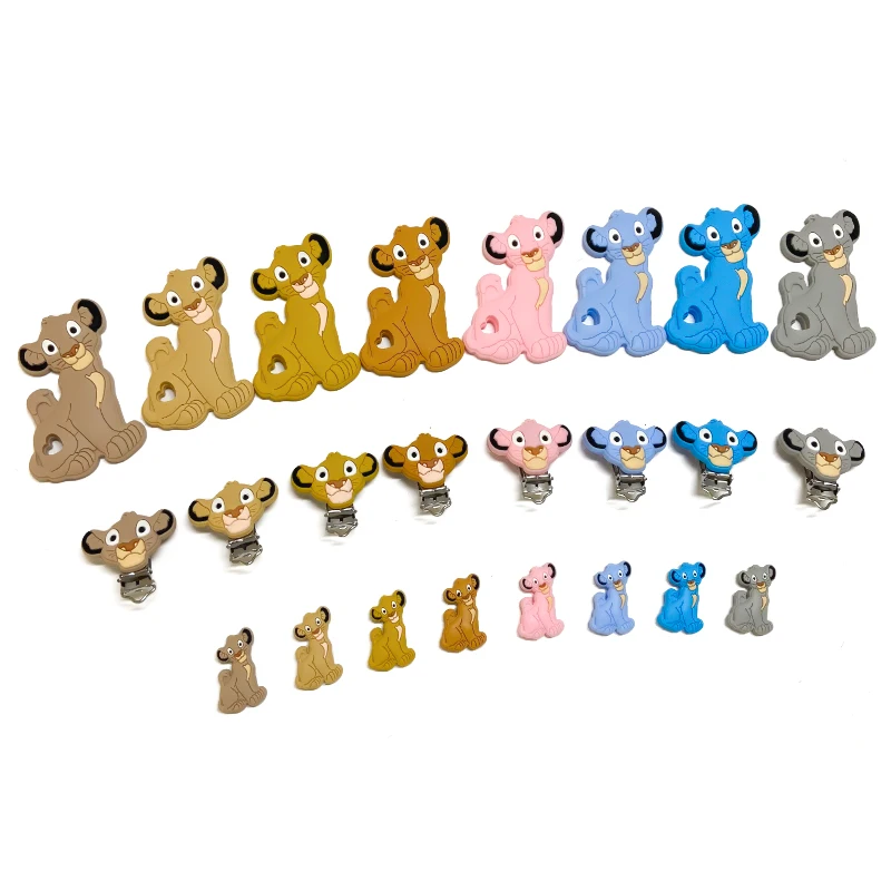 1/3/10pcs New Simba Silicone Beads Teether Food-Grade Chewing Teeth Bead DIY Nipple Chain Jewelry Accessories