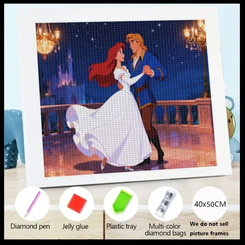 

1PC 5D Diamond Painting Kit for Adults and Kids - Beautiful Princess Dance Scene DIY Art Set with Colorful Gems and Complete Acc