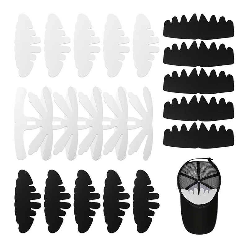 Cap Brim Support-Reusable Crown Shaper Inserts 20Pcs-Baseball Hat Shapers Inserts, 4 Design Options