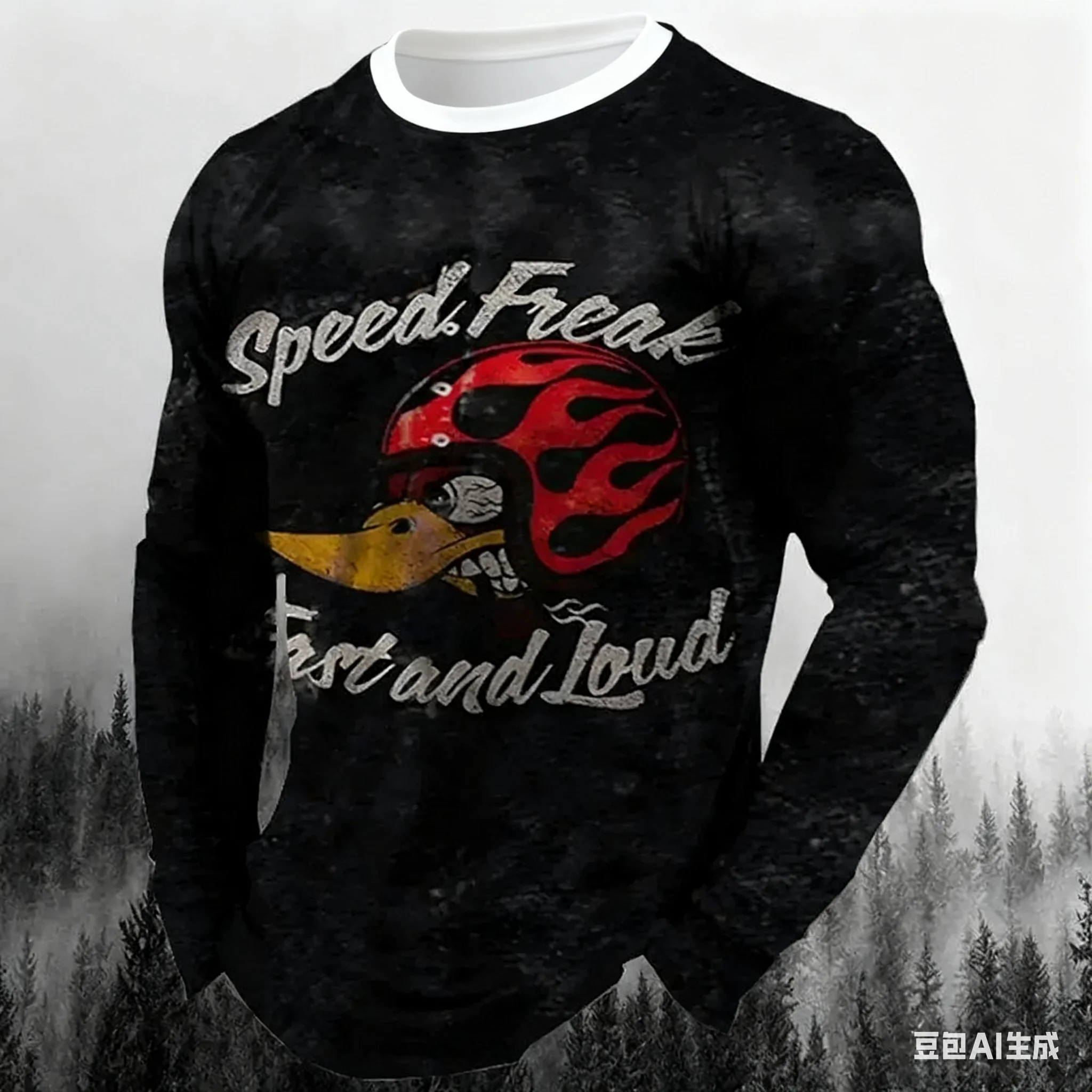 

2025 2026 винтажная футболка с длинным рукавом, мотоциклетная свободная текстуко, мужская одежда, трикотаж для мотокросса, велоспорта, фитнеса, наряд для пары