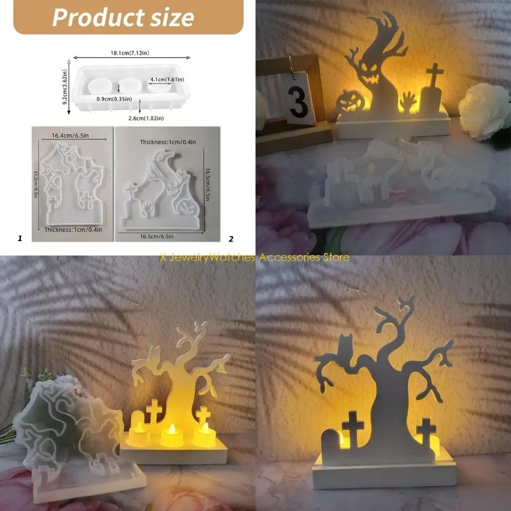 

31KD Silicone Holder Molds Ornaments Molds Halloween Theme Silicone Craft Molds Candlestick Molds for Hand-Making