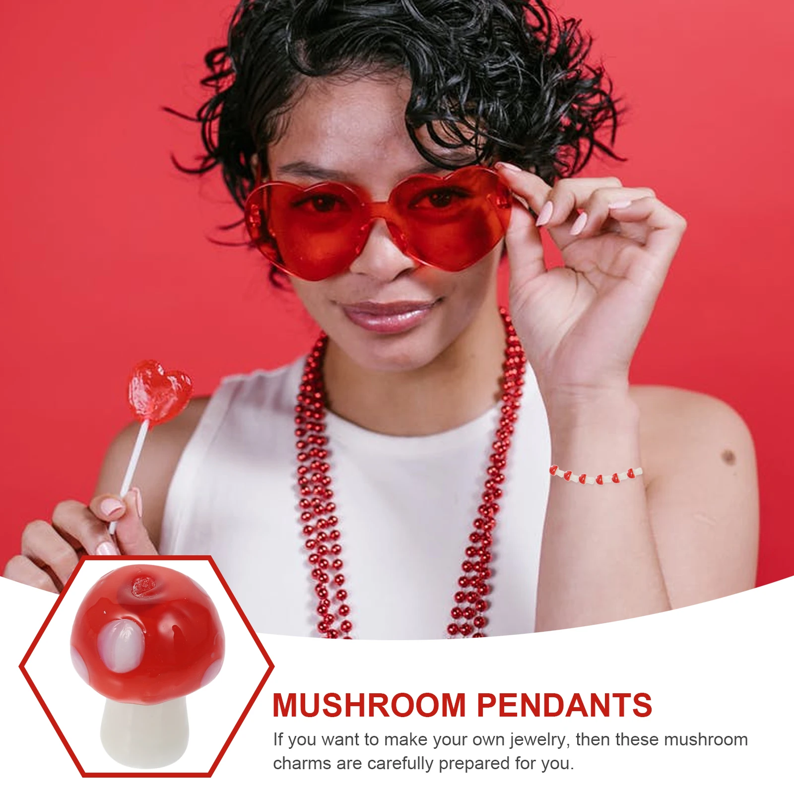 

30Pcs Mushroom Charms Pendant Jewelry Accessories Unique Creative Design 15*18mm Lightweight Portable for Necklace Earring