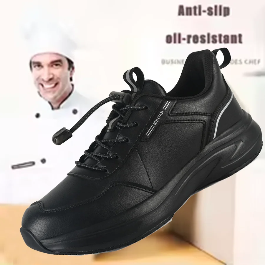

Men's Chef Shoes Anti Slip Oil Resistant Dirt Resistant Kitchen Shoes Work Shoes