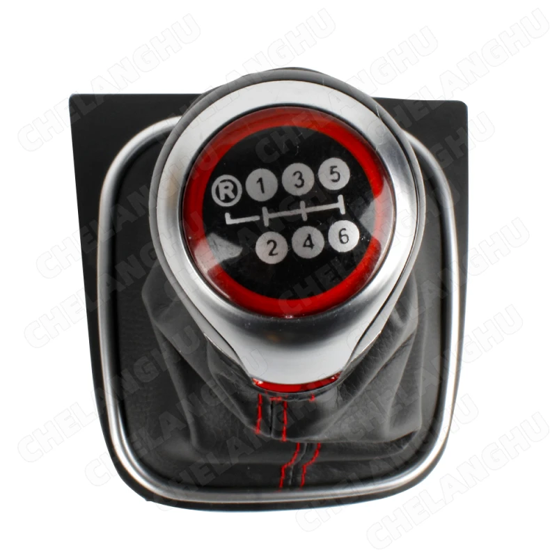 For VW EOS 2006 2007 2008 2009 2010 2011 Car-Stying 6 Speed Car Gear Stick Level Shift Knob With PU Leather Boot